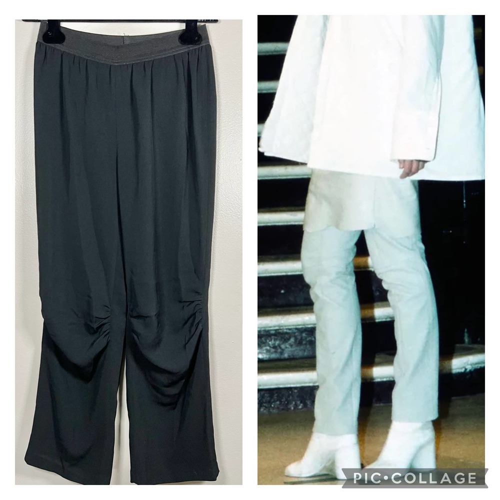 Vintage Fall 1996 Maison Martin Margiela White Label Shirred Knee Pants 40IT - Picture 1 of 15